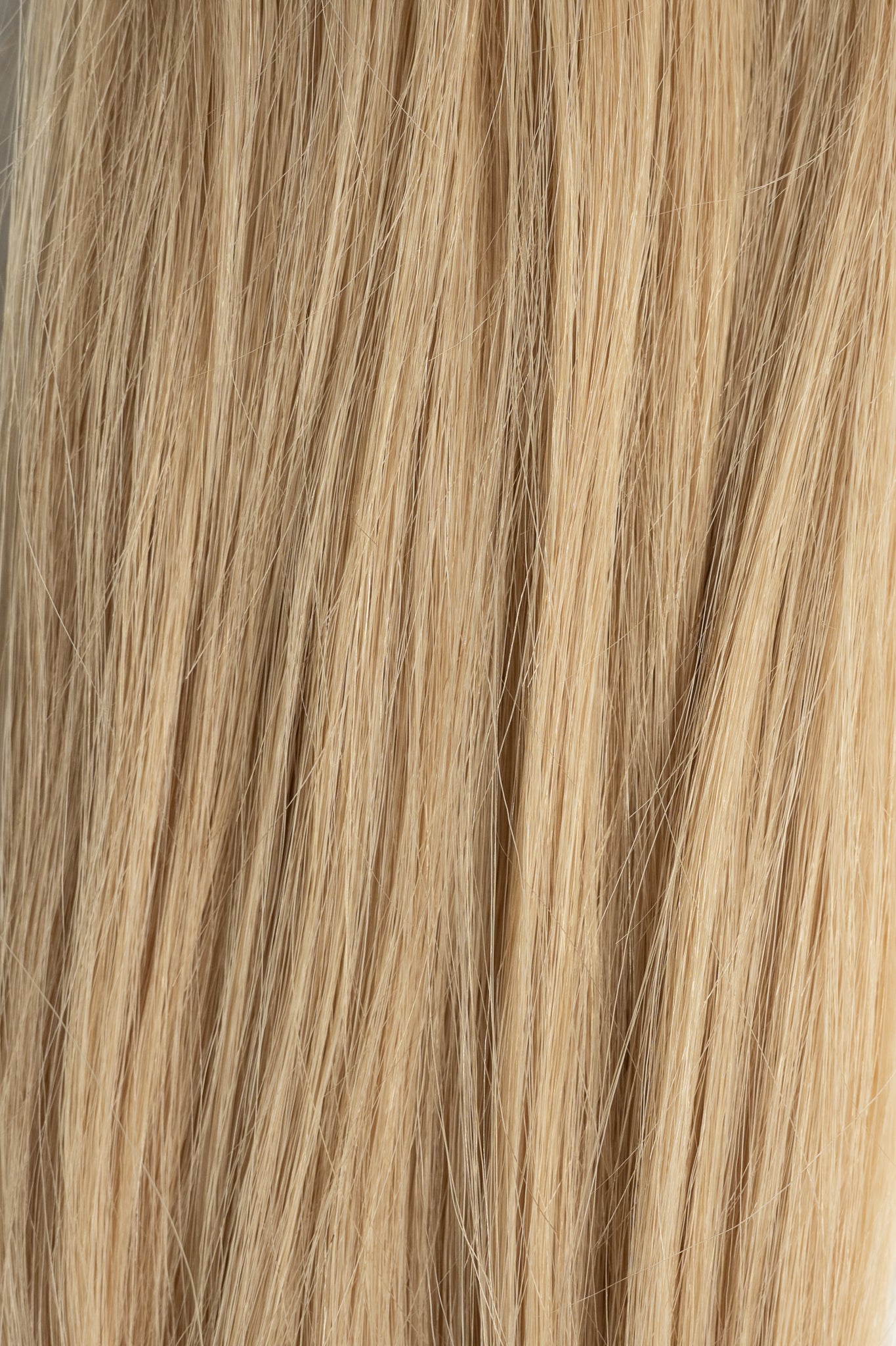 Close-up Champagne blonde hair extensions